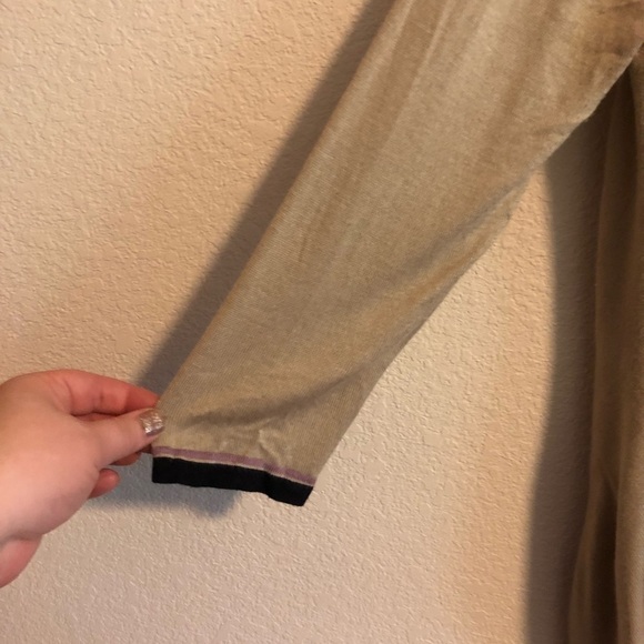 LOFT 3/4 Length Tan Cardigan Size Large Petite - Picture 4 of 9